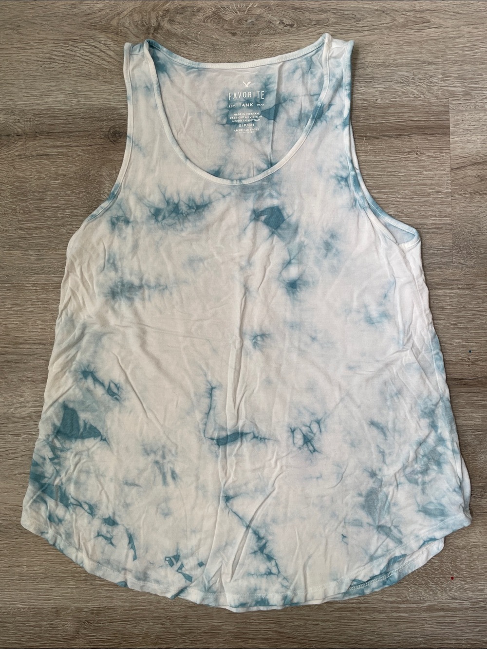 American Eagle | Blue Tie-Dye Scoop Tank Top size small
